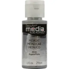 DecoArt Media&reg; Metallic Silver Fluid Acrylic Paint, 1oz.