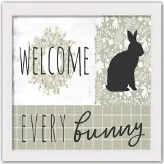 Every Bunny Collage 4 16" x 20" White Framed Print Under Plexiglass