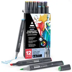 Arteza&reg; EverBlend&reg; Ultra Bright Dual Tip Alcohol Marker Set