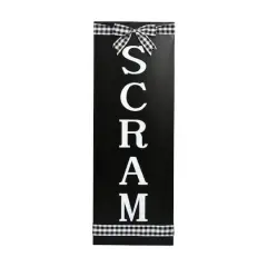 30" Halloween &ldquo;Scram" Metal Porch Sign