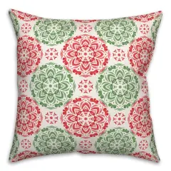Christmas Kaleidoscope Pattern Throw Pillow