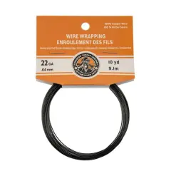 Gudebrod 22 Gauge Black-Colored Non-Tarnish Medium Copper Wire, 10yd.