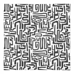 Black Maze Lines 10" x 10" Cotton Twill Napkin
