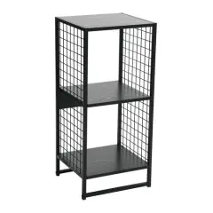 Household Essentials 28" Trellis 2 Compartment Storage Bookshelf Black