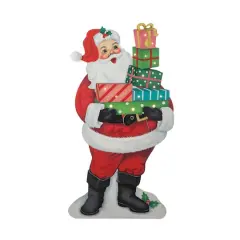 Glitzhome&reg; 36'' Wooden Santa Gifts Porch D&eacute;cor