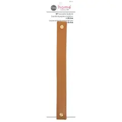 Dritz&reg; Home 10'' Faux Leather Handle Set, 2ct. Ocher Brown