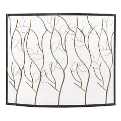 Brass Metal Eclectic Fireplace Screen