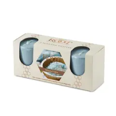 Root Candles Scented 20 Hour Beeswax Blend Votive Candles Gift Box Mineral Salts