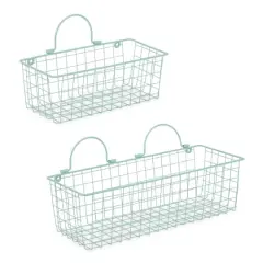 DII&reg; Wire Wall Basket Set Aqua