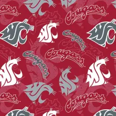 NCAA Washington State University Cougars Cotton Fabric