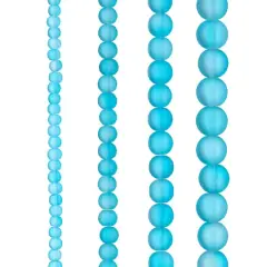 Matte Glass Round Beads by Bead Landing&trade; Blue