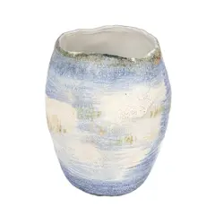 Hello Honey&reg; 12.25" Azure Blue Stoneware Vase