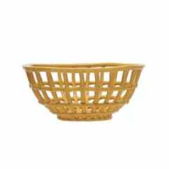 Hello Honey&reg; 10" Handmade Reactive Glaze Stoneware Basket Bowl