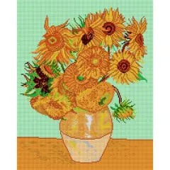 Orchidea Gobelin Canvas For Halfstitch Without Yarn After Vincent Van Gogh - Sunflowers