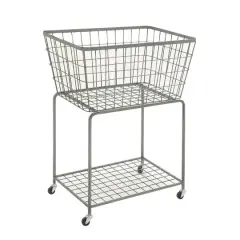 Gray Industrial Metal Storage Cart