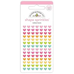Doodlebug Design Inc.&trade; Adhesive Enamel Rainbow Hearts Shape Sprinkles&trade;