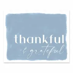 Blue Thankful & Grateful Tabletop Canvas