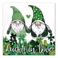 Lucky Love Gnomes 16" x 16" Canvas Wall Art