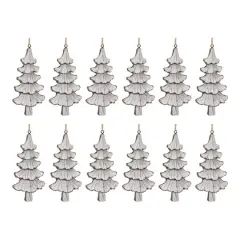 12ct. Carved Pine Tree Ornament