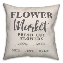 Flower Market Throw Pillow