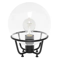 Lalia Home 10" Old World Globe Glass Table Lamp Matte Black