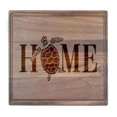17" Home Turtle Walnut Wood Cutting Board
