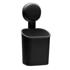 Bath Bliss Matte Black Gel Suction Toothbrush Holder