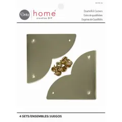 Dritz Home&reg; Large Brass Smooth Quatrefoil Corners, 4ct.