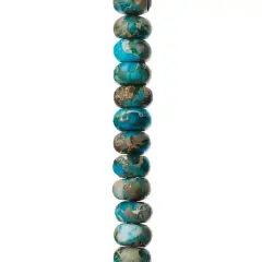 Bead Landing&reg; Aqua Serpentine Rondelle Beads, 8mm