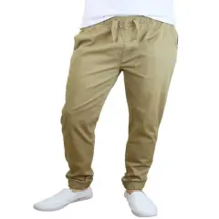Galaxy By Harvic Slim Fit Basic Stretch Twill Men's Joggers Khaki