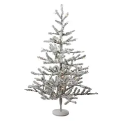 3ft. Pre-Lit Flocked Alpine Twig Artificial Christmas Tree, White Lights