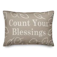 Brown Count Your Blessings Throw Pillow