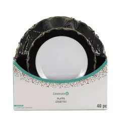 Black & Gold Rim Lunch & Dinner Plate Set, 40ct. by Celebrate It&trade;