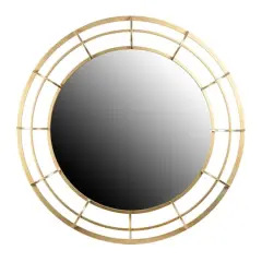 36" Gold Contemporary Round Metal Wall Mirror