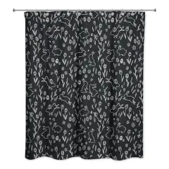 Chalk Easter Bunny Shower Curtain 71" x 74" Shower Curtain