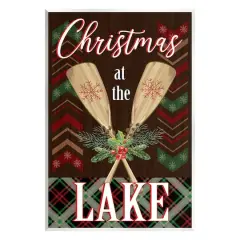 Stupell Industries Christmas At Lake Seasonal Oars Wall Plaque Art