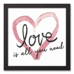Love is all You Need Heart 13.73" x 13.73" Black Framed Canvas