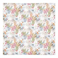 Butterfly Bird Floral Cotton Twill Napkin White