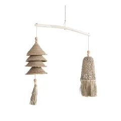 Hello Honey&reg; Natural Wood & Hand-Woven Seagrass & Rattan Wall Hanging