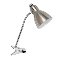 Simple Designs&trade; 15.5" Brush Nickel Adjustable Clip Light Desk Lamp
