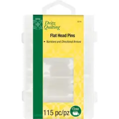 Dritz&reg; White Star Flat Head Pins With Numbers & Directional Arrows, 115ct.