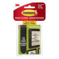 Command&trade; Black Large Picture Hanging Strips Value Pack