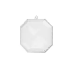 3 Pack 4.25" Clear Fillable DIY Plastic Gem Ornaments by Make Market&reg;