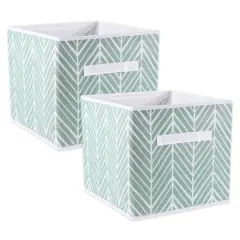DII&reg; 11" Nonwoven Polyester Herringbone Storage Cubes, 2ct. Mint