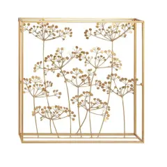 28" Gold Modern Floral Wall D&eacute;cor