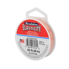 Beadalon&reg; Elasticity&trade; 0.5mm Stretch Cord, 25m Satin Rose Gold