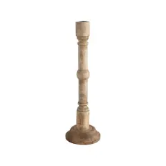Hello Honey&reg; 17" Hand-Carved Mango Wood Taper Candle Holder