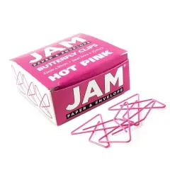 JAM Paper Colorful Butterfly Paper Clips Pink