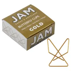 JAM Paper 1.5" Butterfly Clip Paper Clips, 15ct. Gold
