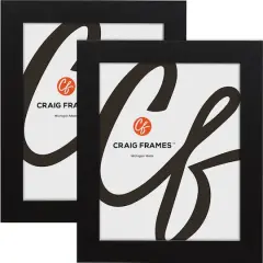 2 Pack Craig Frames Bauhaus Mystic Satin Black Picture Frame